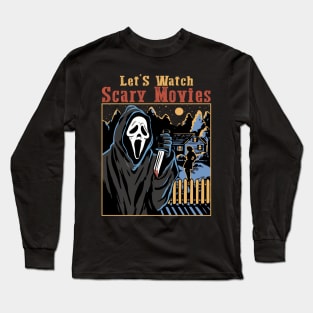 Halloween Let’S Watch Scary Movies Ghost Series Long Sleeve T-Shirt